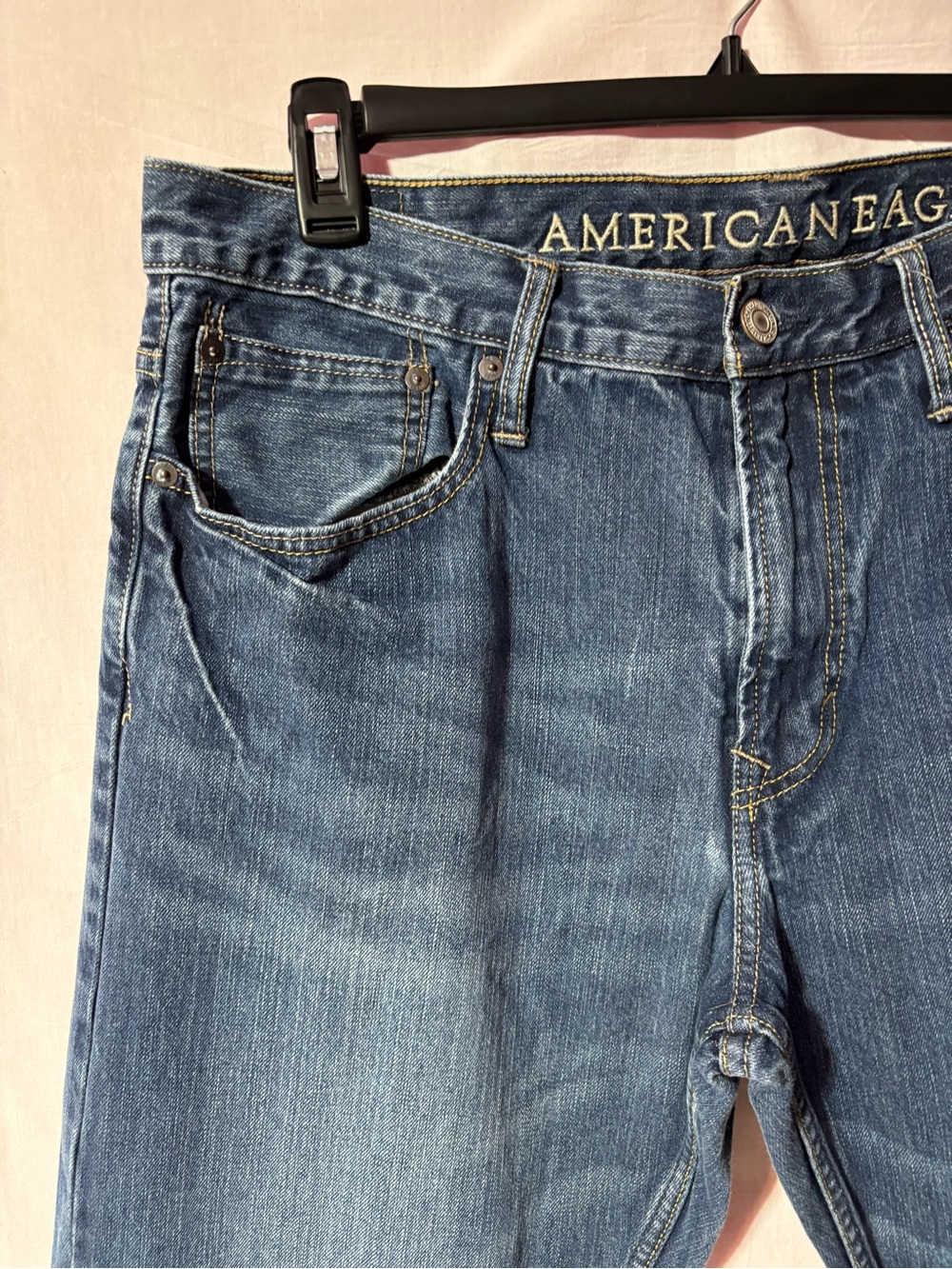 American Eagle Outfitters Men's Medium Blue Straight-Leg Jeans - Picture 2 of 11